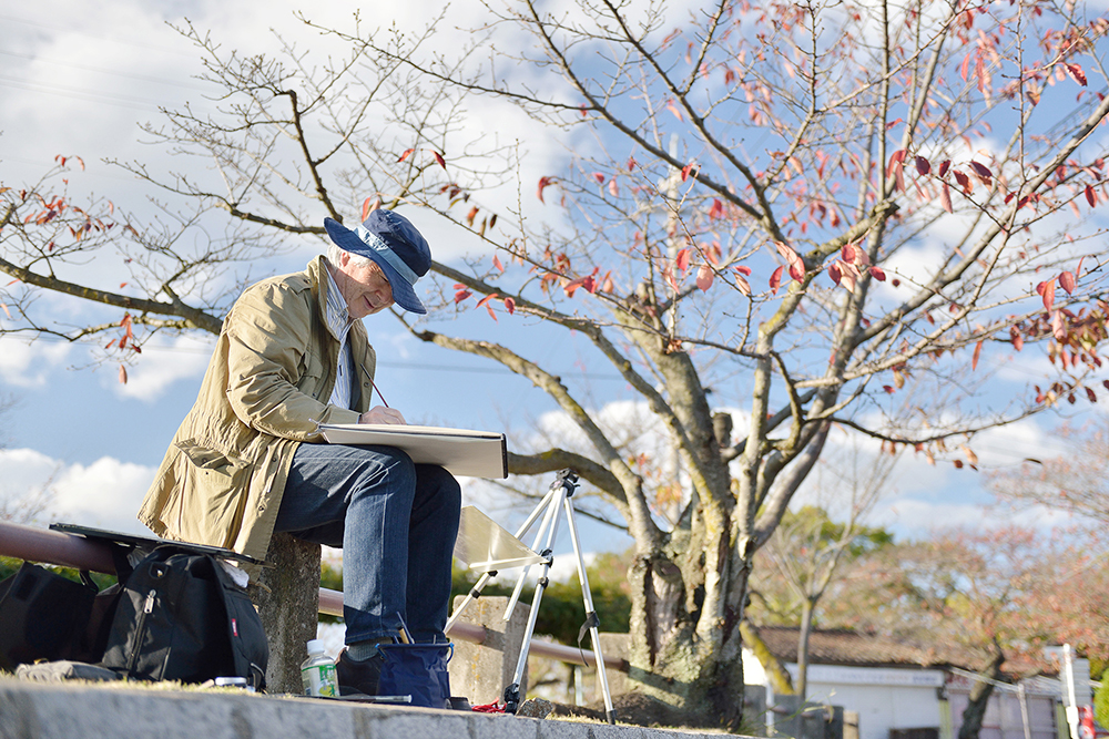 尾道水道を描く人