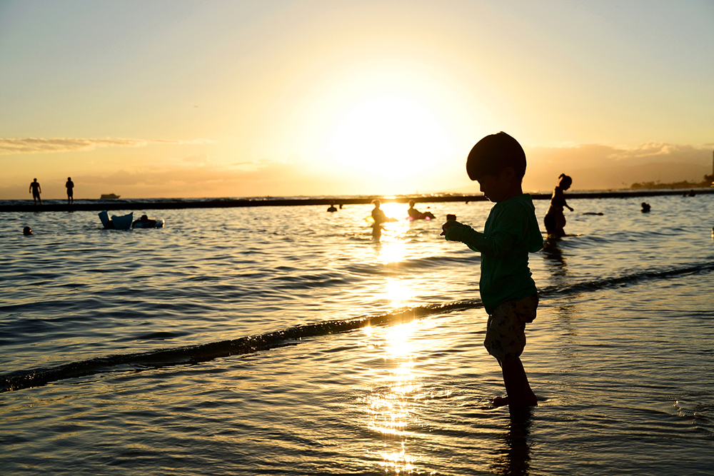 夕暮れのワイキキビーチ