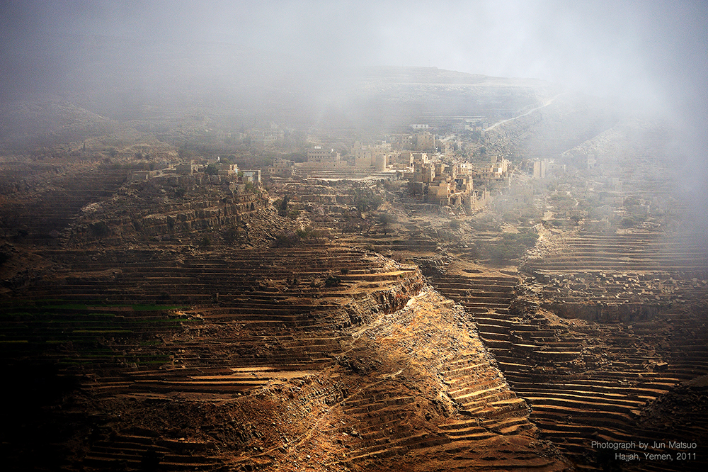 イエメンのハッジャ県の段々畑